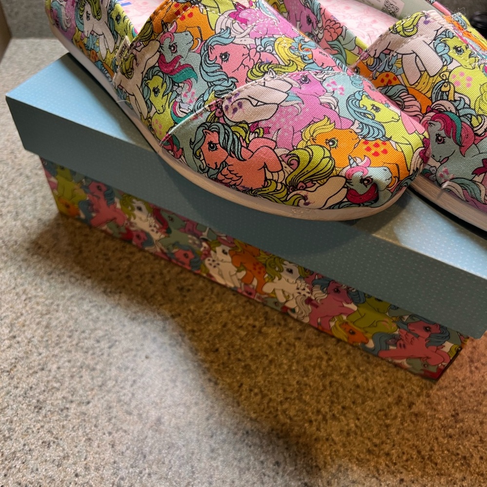 My Little Pony TOMS. Size 9. Used. Worn once. Box included.